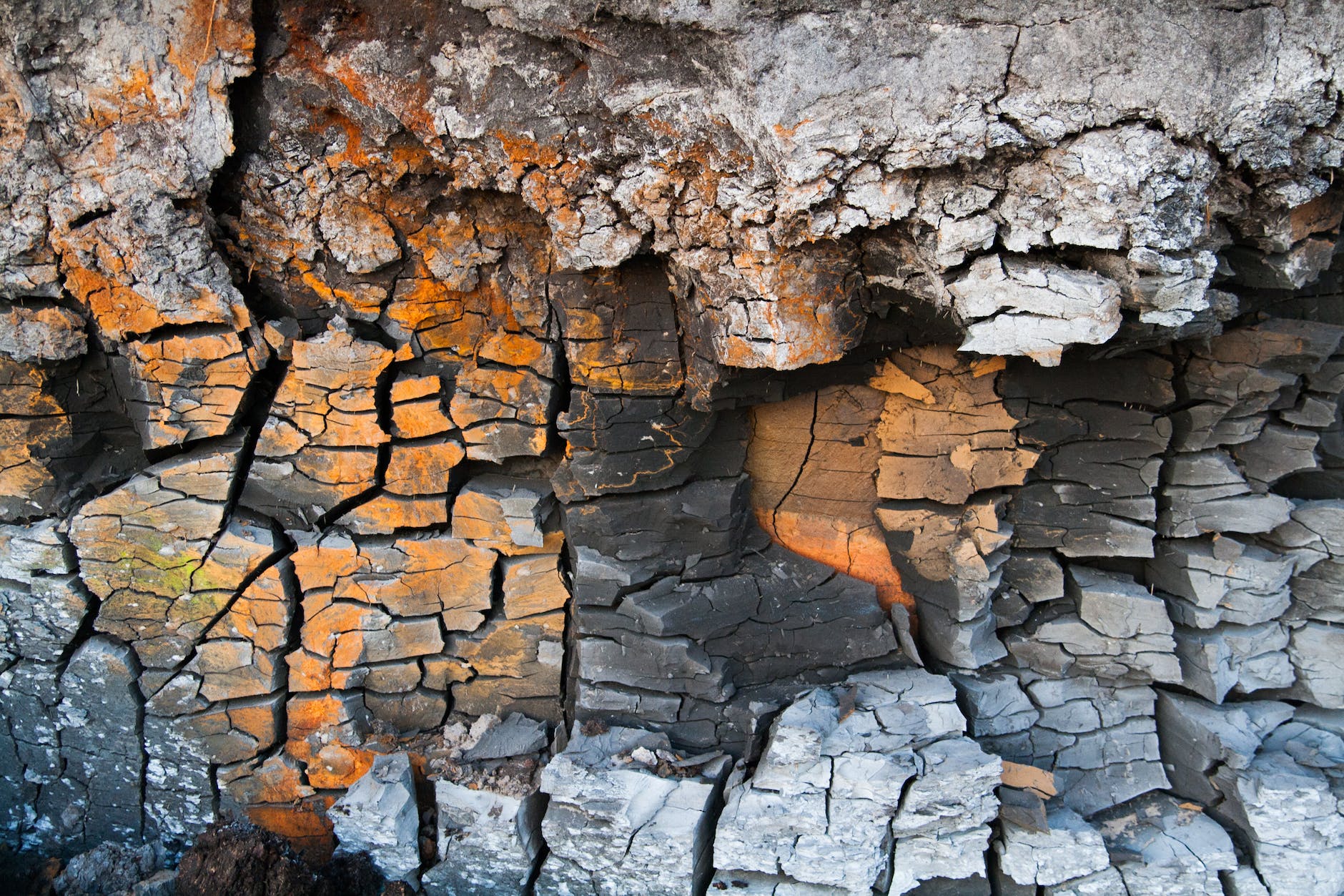 cracked stone wall